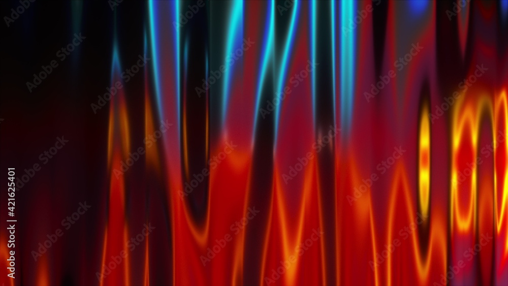 Poster iridescent curtain, computer generated. 3d rendering of luxury art backdrop