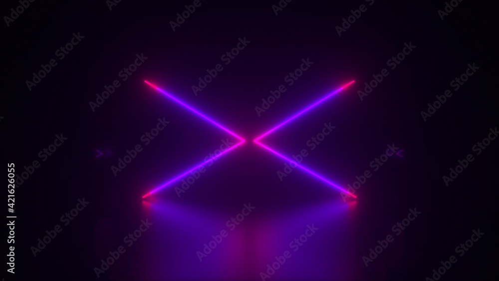 Poster computer generated abstract background. neon arrows, 3d rendering direction concept