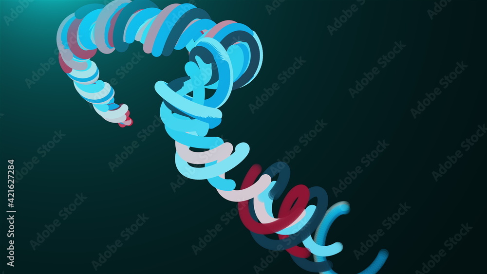 Poster spiral construction of lines, computer generated. 3d rendering abstract backdrop