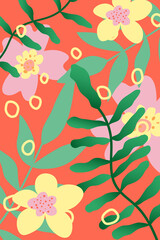  background with flowers and leaves