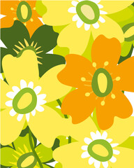  floral wallpaper with abstract flowers