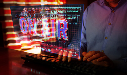 On Air broadcast on screen illustration
