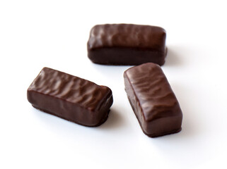 Marshmallow chocolate candy. Top view
