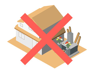 自宅での埋葬禁止　アイソメ