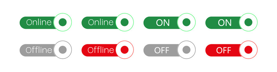 online offline on off switch icon. Flat design style modern vector illustration.Turn on-turn off.