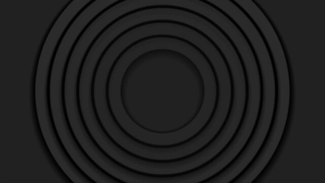 Black smooth rings abstract geometric motion design. Seamless looping. Video animation Ultra HD 4K 3840x2160