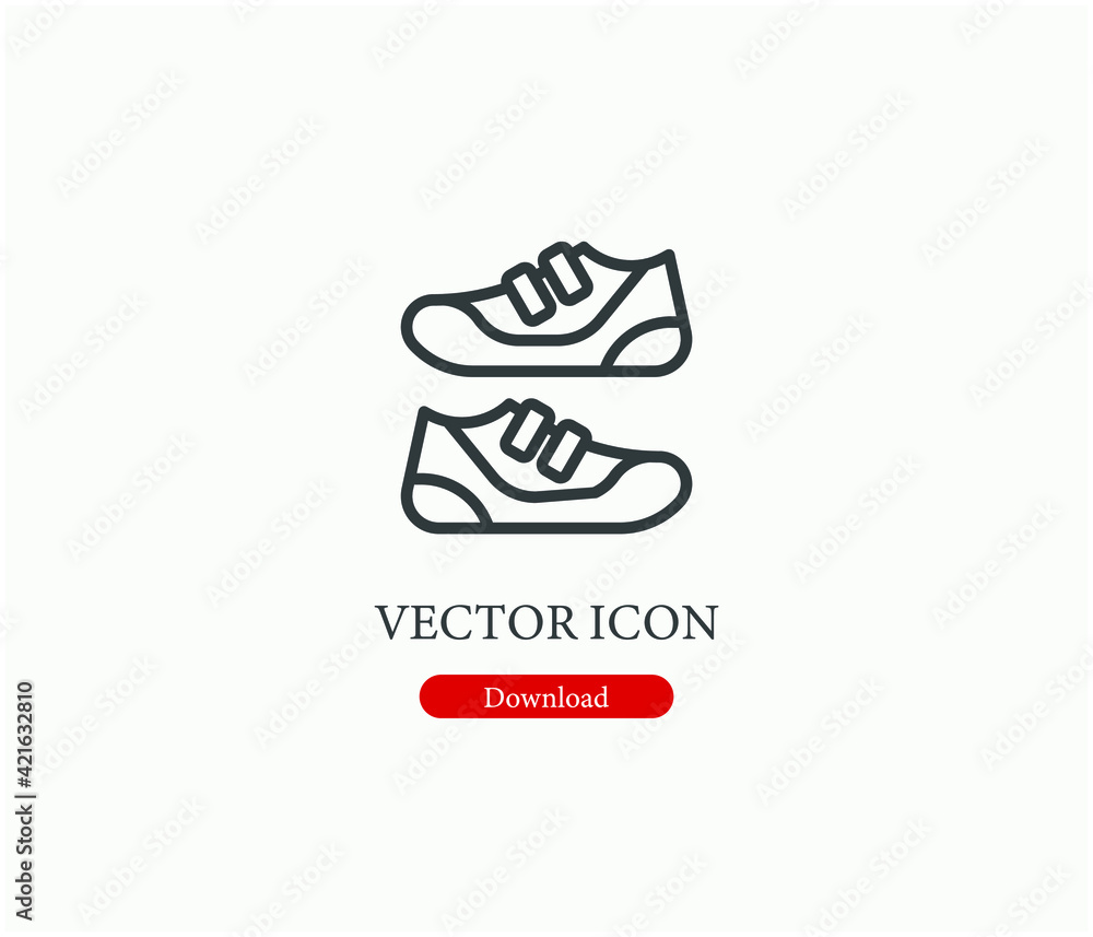 Poster shoe vector icon. editable stroke. linear style sign for use on web design and mobile apps, logo. sy