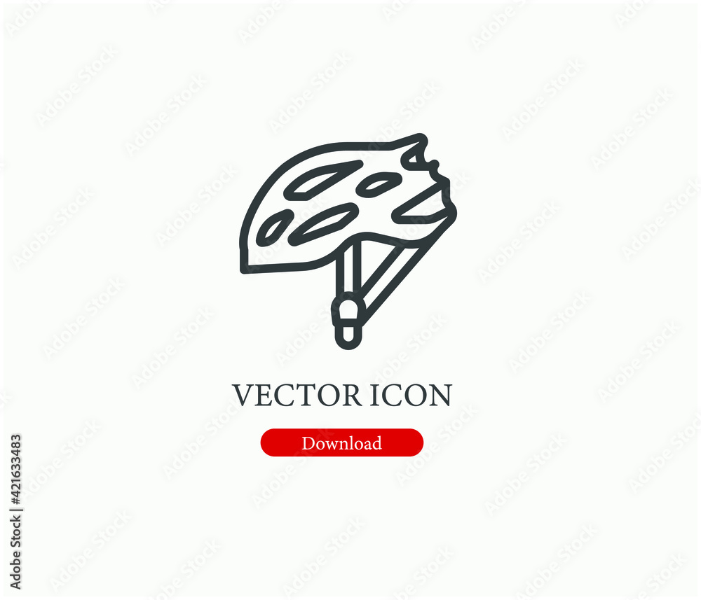 Poster helmet vector icon. editable stroke. linear style sign for use on web design and mobile apps, logo. 