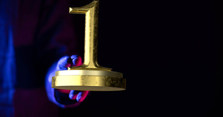 gold winner first place 3d isolated