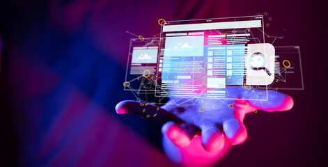 develop interface web application in hand