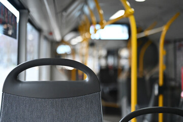 Inside a public transport bus in Hamburg Germany © E. Peters
