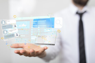 media develop interface web application in hand