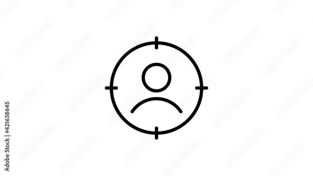 Poster Target audience Animated line Icon. 4k Animated Icon to Improve Project and Explainer Video . Alpha channel