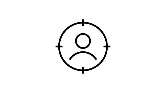 Target audience Animated line Icon. 4k Animated Icon to Improve Project and Explainer Video . Alpha channel