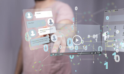 media develop interface web application in hand