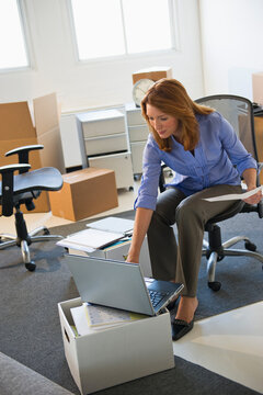 Business entrepreneur working in startup office