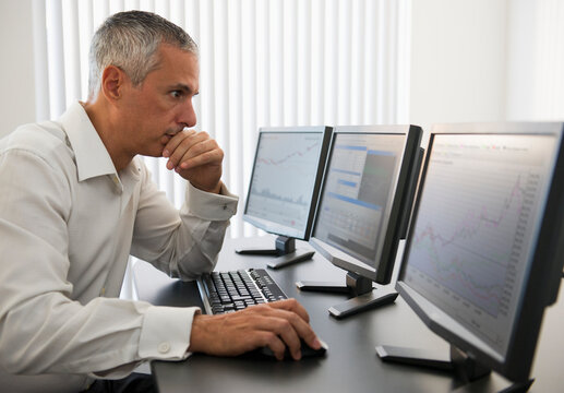 Businessman working at computer