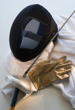 Close up of fencing equipment