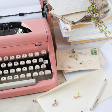 Letters by antique typewriter