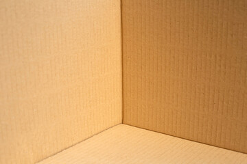 Brown cardboard box corner background.