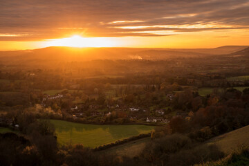 Aerial view of Reigate, Surrey, UK