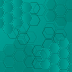 Emerald hexagons abstract geometric background concept vector