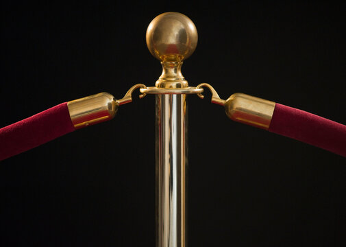 Rope barrier at red carpet event