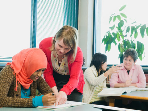 Adults students learning English as a second language