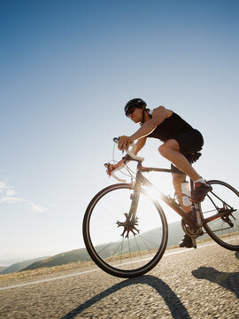 Cyclist road riding