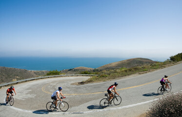 Cyclists in Malibu