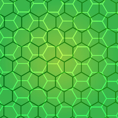 Fototapeta na wymiar Background hexagons green concept seamless vector