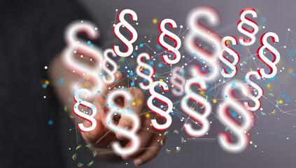 paragraph law sign digital in hand.