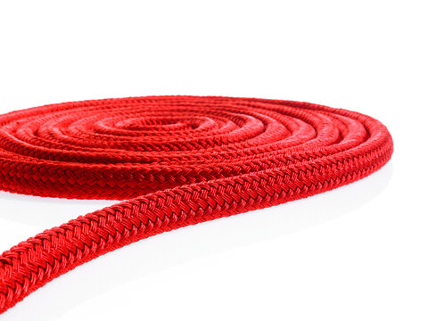 Red rope in a circular pattern