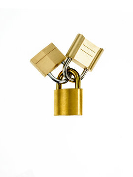 Padlocks locked together