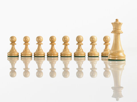 Queen with pawn chess pieces