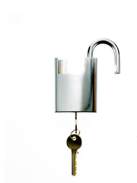 Key in padlock