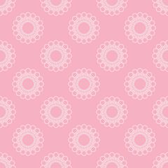 Abstract flower seamless pattern, pink floral background