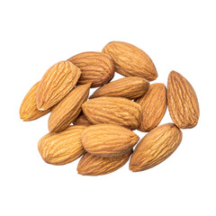 Obraz na płótnie Canvas almond nut isolated on white background. prunus dulcis cut out