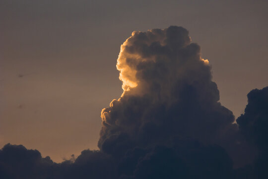 Sunset behind clouds