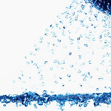 Studio shot of blue water drops
