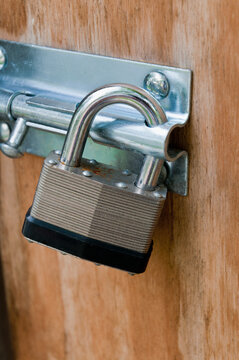 Padlock on door