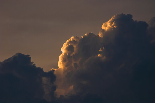 Sunset behind clouds