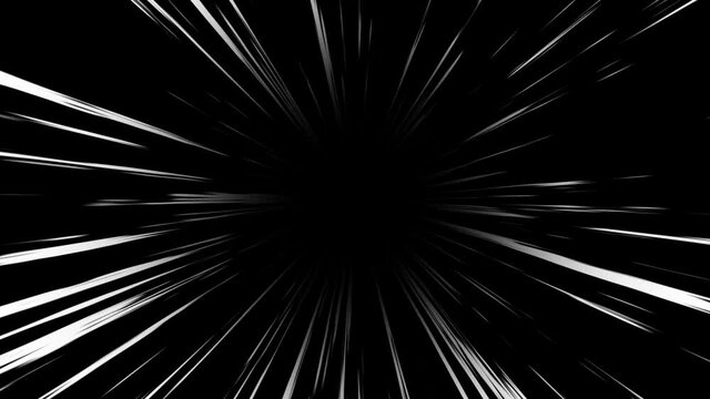 Cartoon animated 2D speed lines on an alpha channel background in a seamless loop.