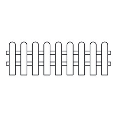 Vector flat outline county fence icon isolated on white background