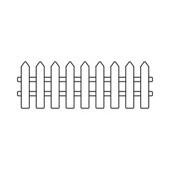 Vector flat outline county fence icon isolated on white background