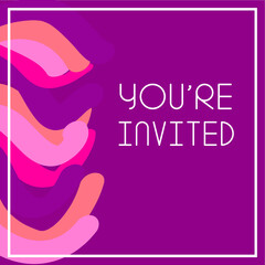 Pink and Purple Feminine Template with Abstract Color Waves