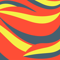 Orange, Grey and Yellow Bold Graphic Waves Background