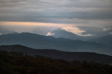 sunset in the mountains