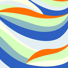 Retro Waves Background in Blue and Orange