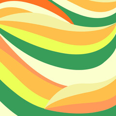 Retro Waves Background in Peach and Turquoise